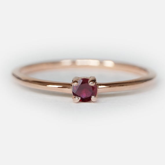 Dainty ruby best sale ring