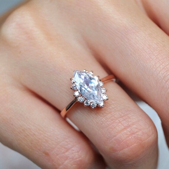 Topaz Engagement Ring White Topaz Ring Topaz Wedding Ring
