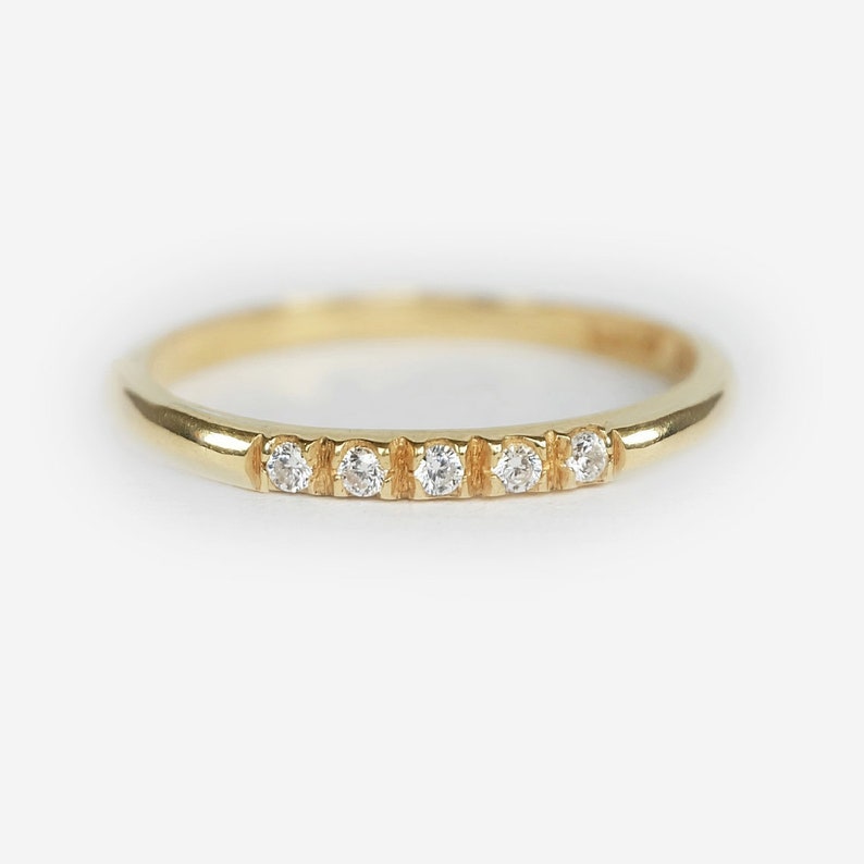 14k diamond band ring, diamond eternity wedding band, wedding band ring, engagement ring, micro pave diamond eternity band, diamond ring image 2