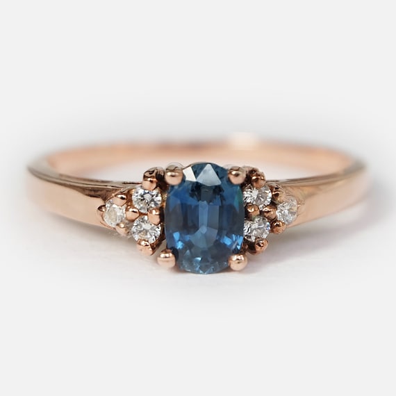 Blue Sapphire Ring Sapphire Engagement Ring Sapphire Diamond | Etsy
