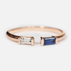 double baguette birthstone ring, birthstone jewelry, personalized ring, personalized jewelry, gifts for mom, handmade anniversary gifts