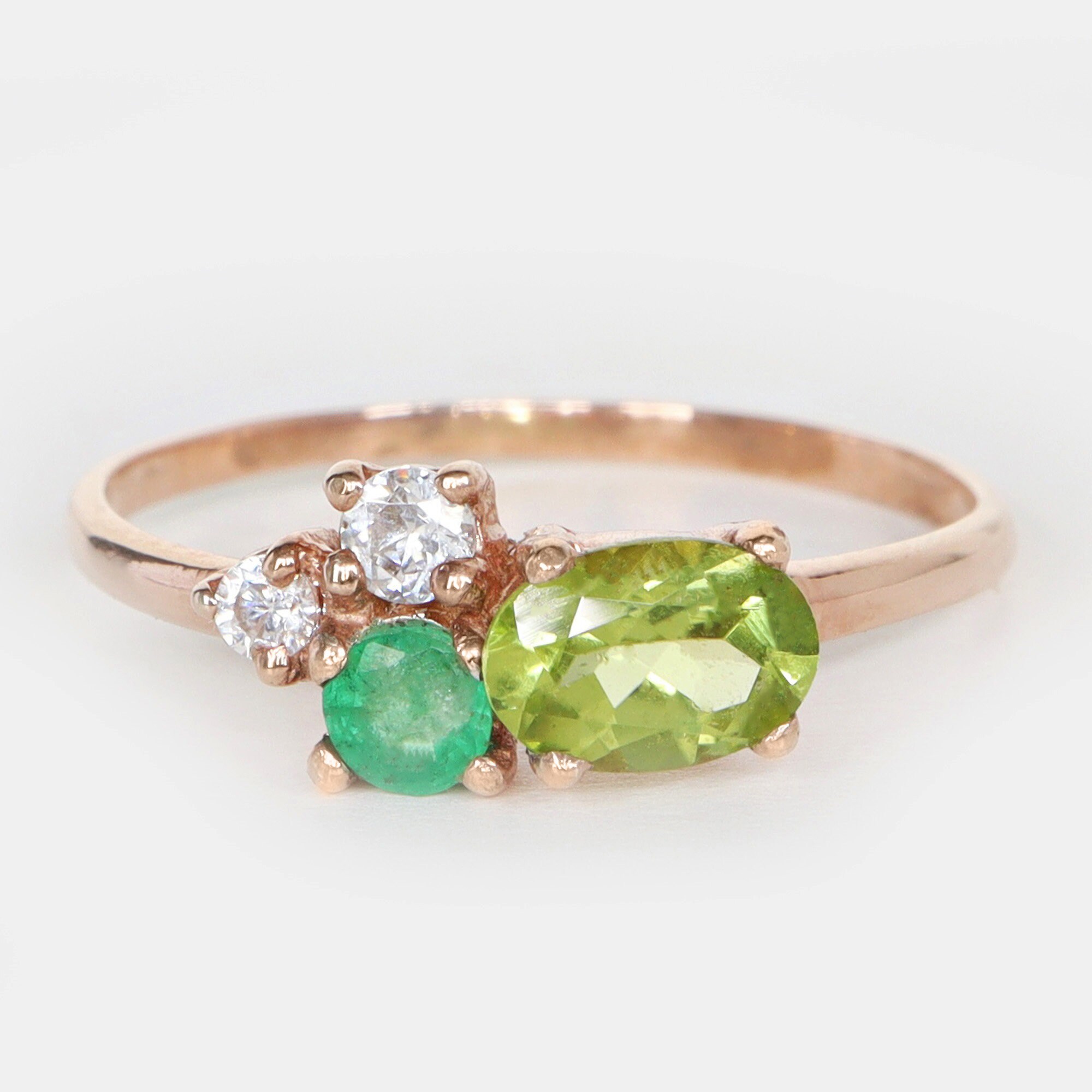 Peridot clearance cluster ring