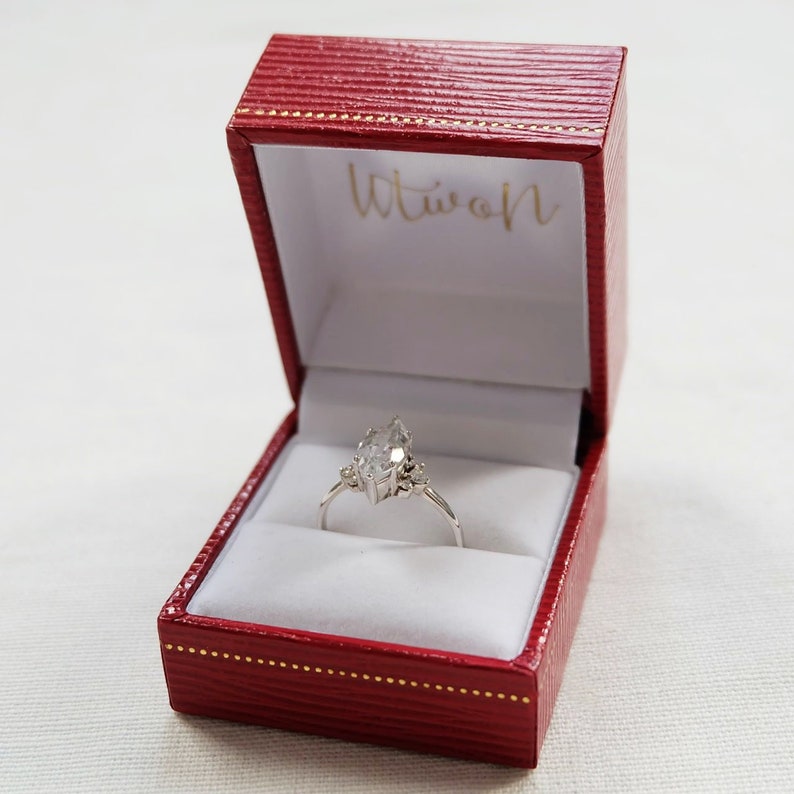 pear sapphire ring, pear aquamarine ring, multi stone ring, dual birthstone ring, two stone ring, pear shape engagement, birthstone ring image 7