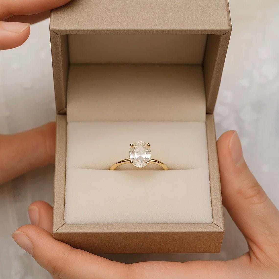 Buy 14K Solid Gold Tu Et Moi Aquamarine Moissanite Ring