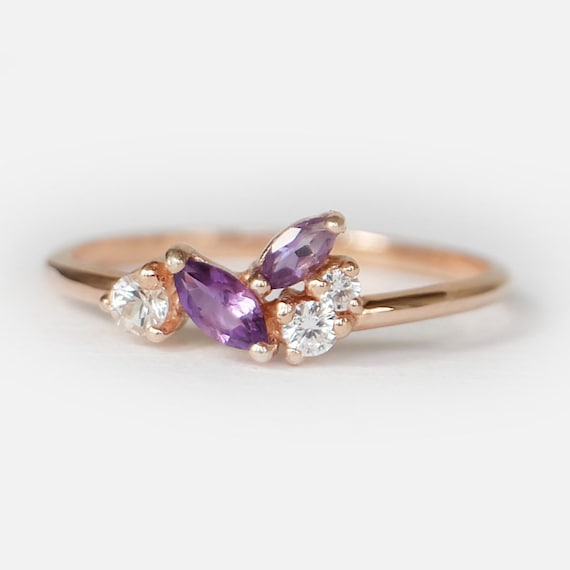 Amethyst cluster ring sale