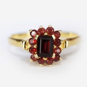square garnet ring, garnet band ring, 14kt garnet ring, cheap garnet ring, ring gold garnet, handmade garnet ring, garnet womens ring