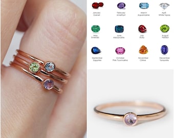 amethyst ring, birthstone ring, mothers ring, gemstone ring, dainty stacking ring, birthstone jewelry, valentines day gifts, birthstone