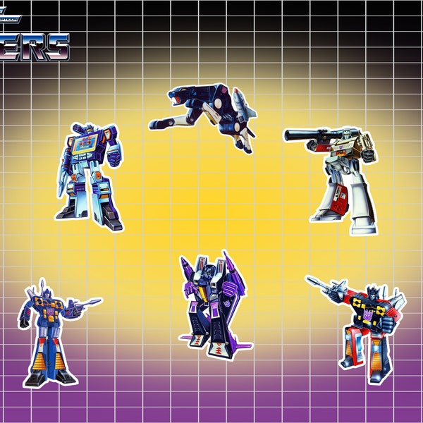 Transformers G1 Decepticons 1984 Box Art Vinyl Decal Sticker Packs