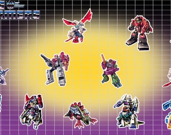 Transformers G1 Decepticons 1987 Box Art Vinyl Decal Sticker Packs Series 2