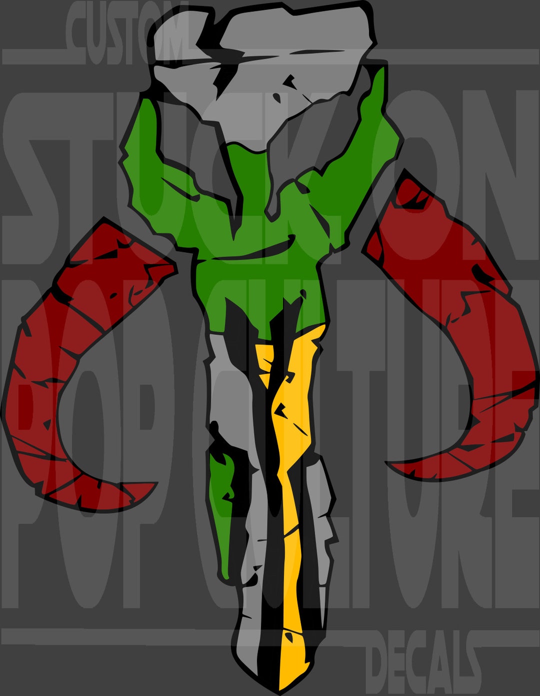 Mandalorian Mythosaur Skull Custom Multi Color Vinyl Decal - Etsy
