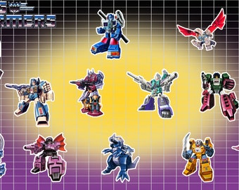 Transformers G1 Decepticons 1987 Box Art Vinyl Decal Sticker Packs Series 1