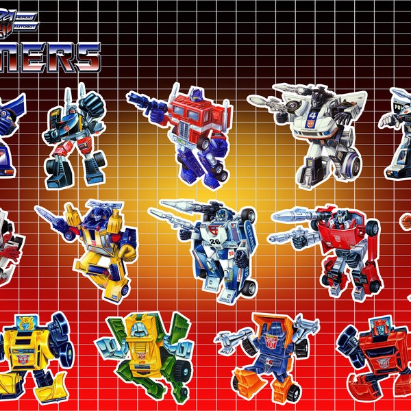 Transformers G1 Autobots 1984 Box Art Vinyl Decal Sticker Packs