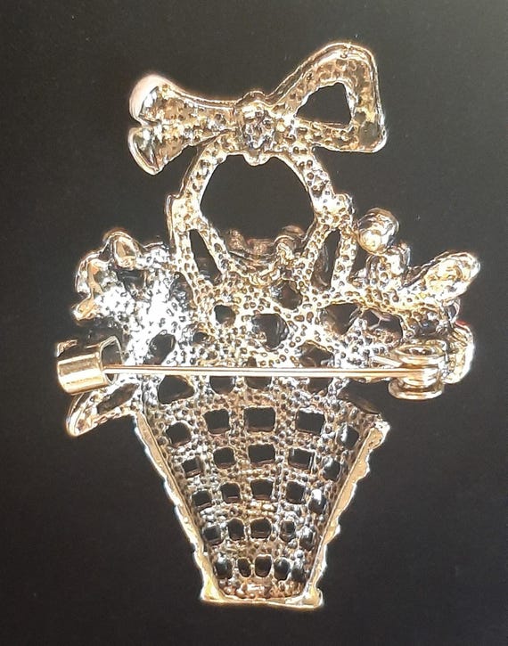 Flower Basket Spring Brooch - image 3