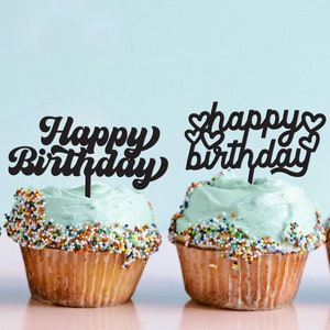 Topo de bolo de feliz aniversário STL e arquivo SVG – Escalável | Arquivo de corte SVG de feliz aniversário | Topo de bolo para impressão 3D | svg de aniversário para cricut