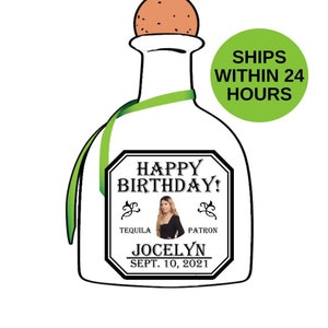 Etiqueta de patrón personalizada, etiqueta de licor, etiquetas de botellas de cumpleaños, regalo de padrinos de boda, etiqueta de patrón, favor de boda, etiqueta de tequila, propuesta de dama de honor