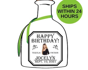 Custom Patron Label, Liquor Label, Birthday Bottle Labels, Groomsmen Gift , Patron Label, Wedding Favor, Tequila Label, Bridesmaid Proposal