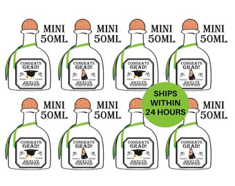 Mini Tequila Custom Label 50ML, Graduation Label, Mini Patron Labels, Grad Gift, Mini Shot Labels, Bridesmaid Proposal, 21st Birthday Gift