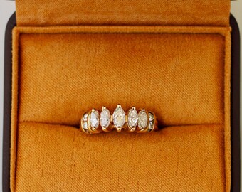 Marquise Diamond Wedding Band