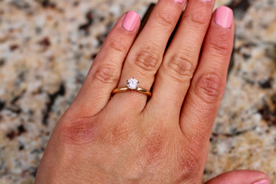 Solitaire Diamond Engagement Ring - image 3