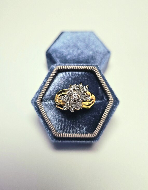 Diamond Cluster Cocktail Ring - image 3