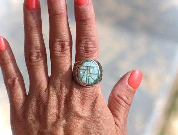 Sterling Silver Opal Ring - image 5
