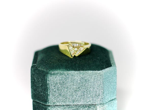 Triangle Shaped Diamond Ring - image 2