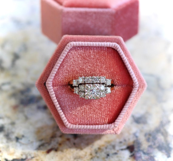 Antique Diamond Wedding Ring Set - image 2