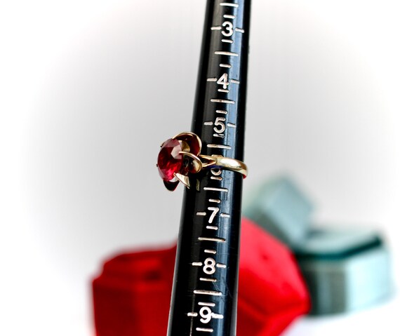 Vintage Synthetic Ruby Ring - image 4