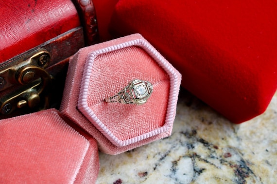 Antique Diamond Engagement Ring - image 1