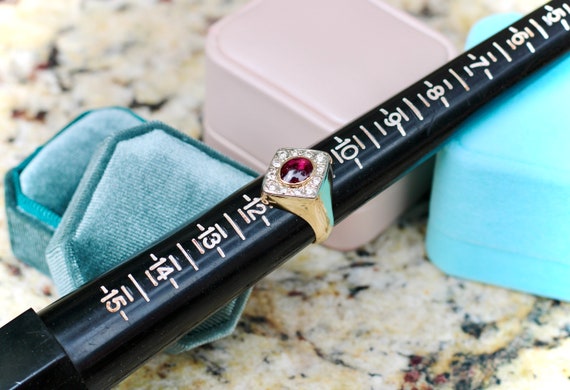 Ruby Cabochon Diamond Ring - image 7