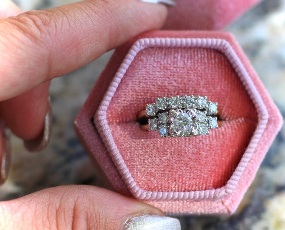 Antique Diamond Wedding Ring Set - image 3