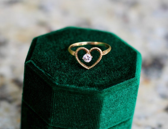 Open Heart Diamond Ring - image 2