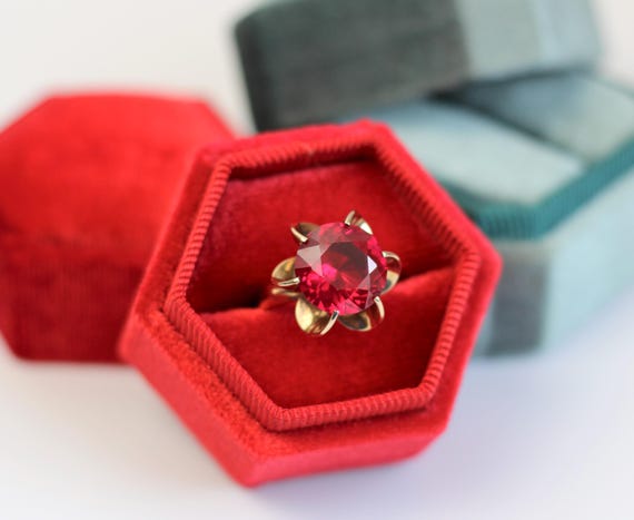 Vintage Synthetic Ruby Ring - image 2