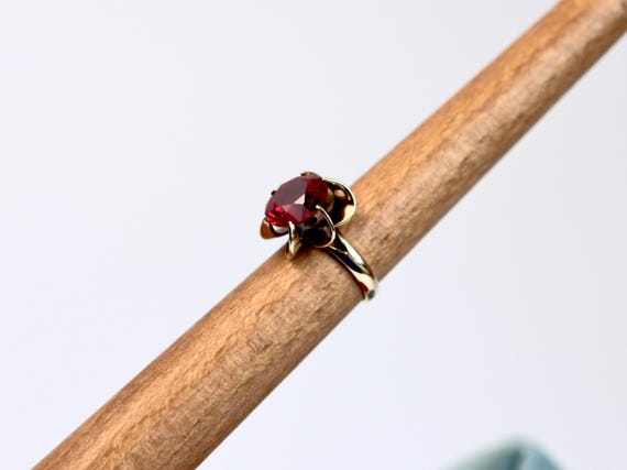Vintage Synthetic Ruby Ring - image 5