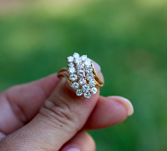 Diamond Waterfall Bypass Ring - image 2