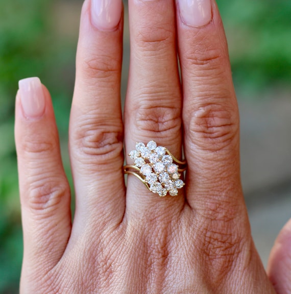 Diamond Waterfall Bypass Ring - image 4