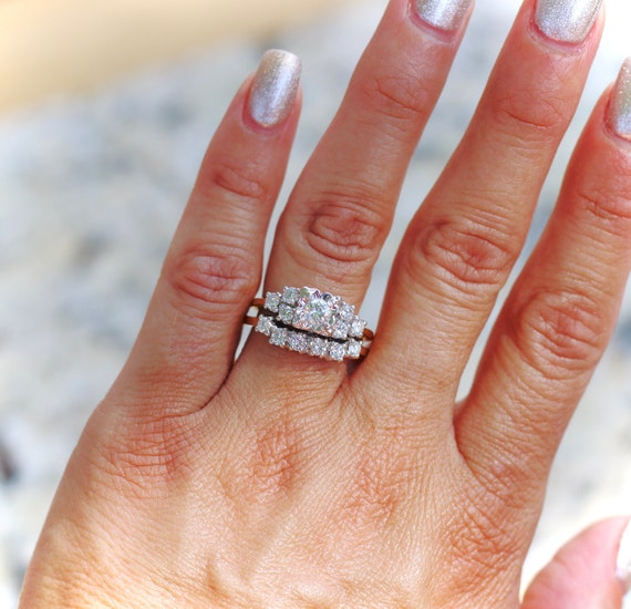 Antique Diamond Wedding Ring Set - image 1