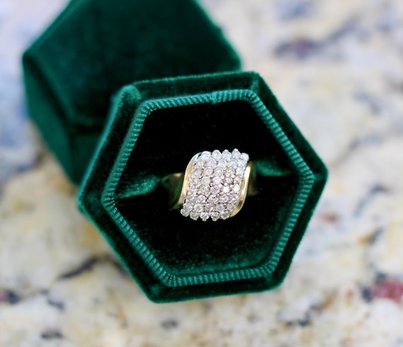 Diamond Waterfall Cluster Ring - image 2