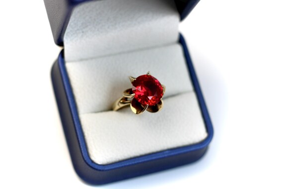 Vintage Synthetic Ruby Ring - image 7