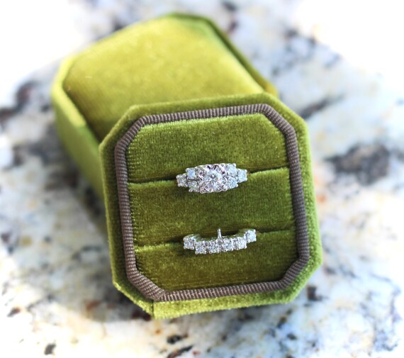 Antique Diamond Wedding Ring Set - image 5