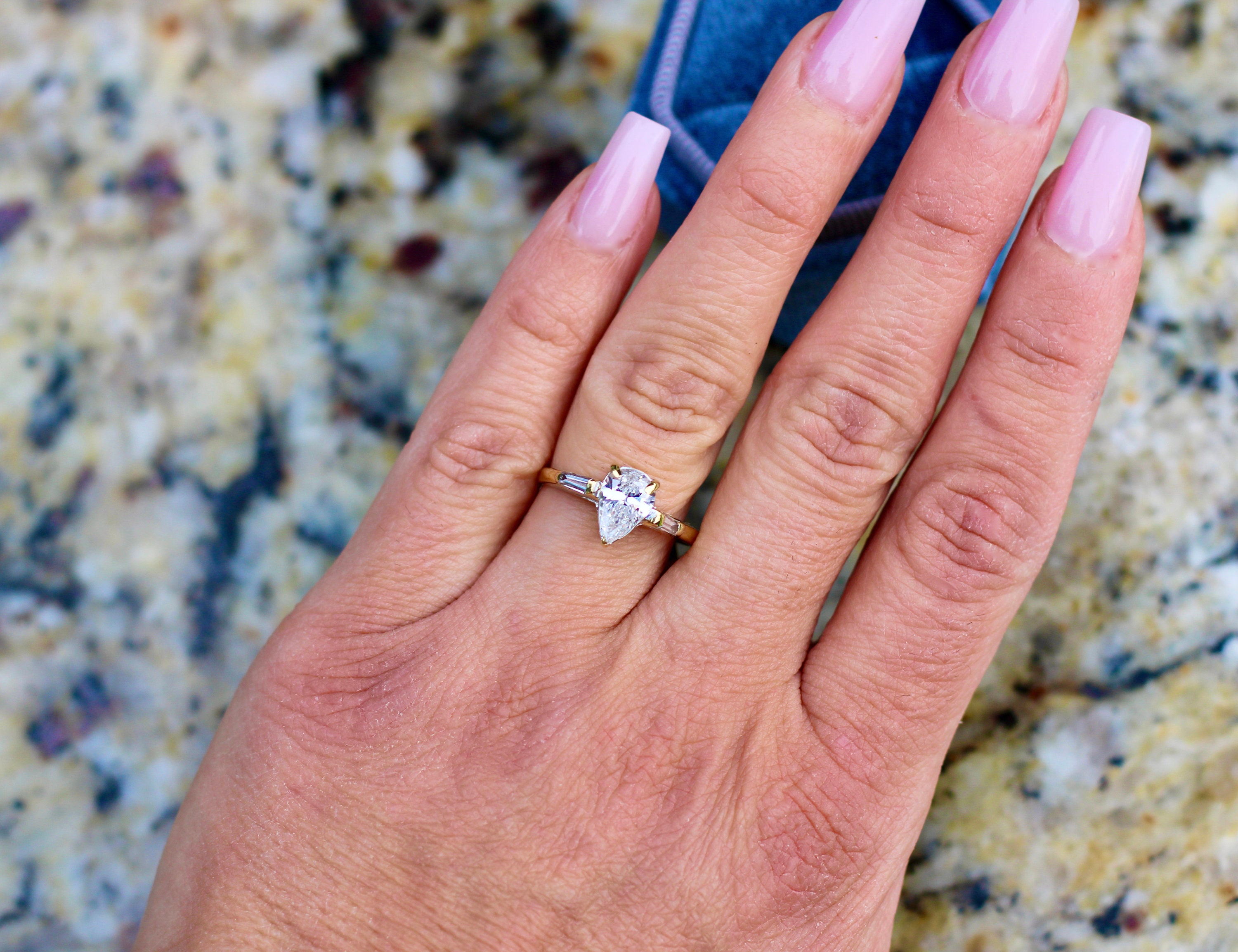 Pear Cut Diamond Engagement Ring - Etsy