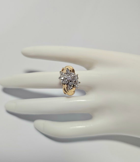 Diamond Cluster Cocktail Ring - image 1