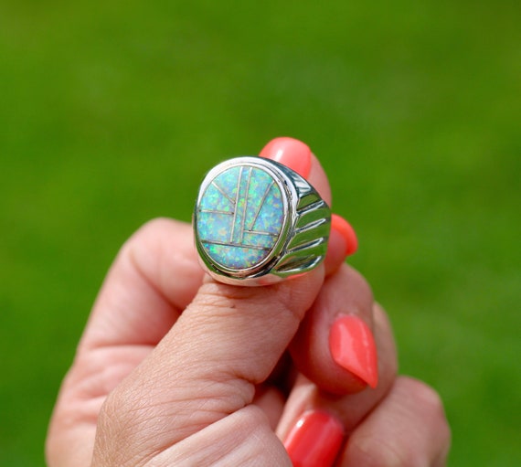 Sterling Silver Opal Ring - image 2