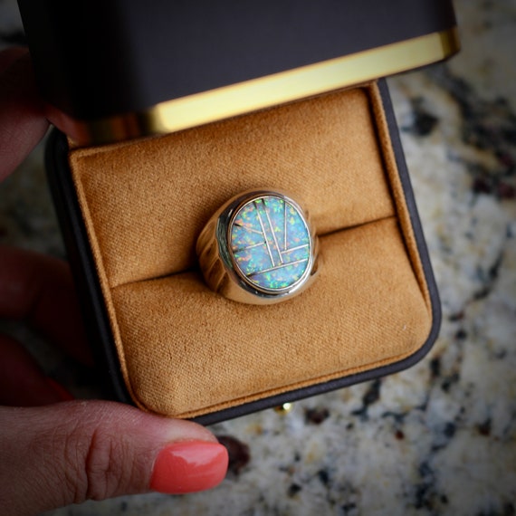 Sterling Silver Opal Ring - image 1