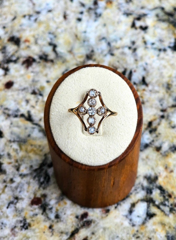 Victorian Diamond Cross Ring