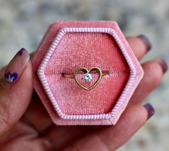 Open Heart Diamond Ring - image 1