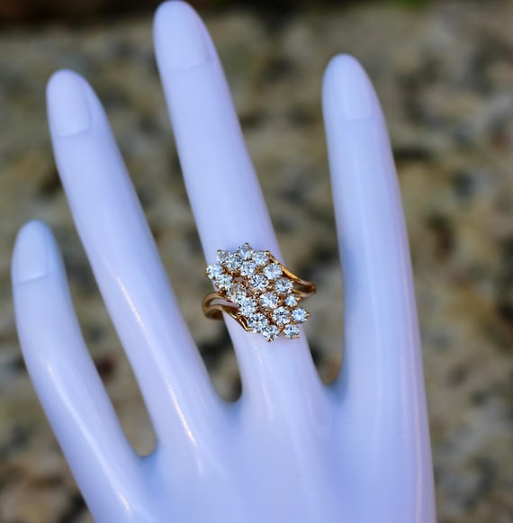 Diamond Waterfall Bypass Ring - image 6