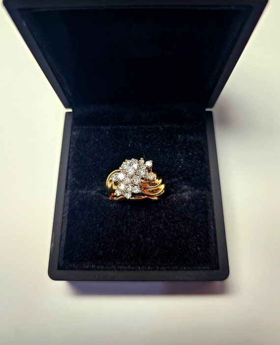 Diamond Cluster Cocktail Ring - image 5