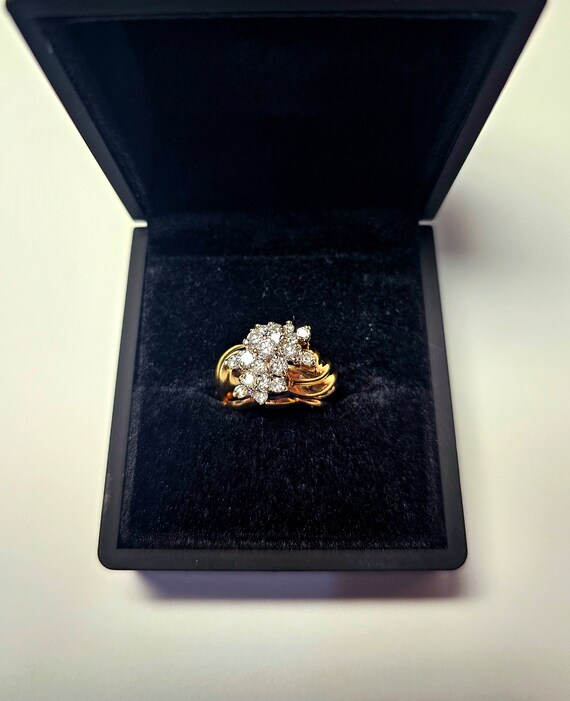 Diamond Cluster Cocktail Ring - image 5
