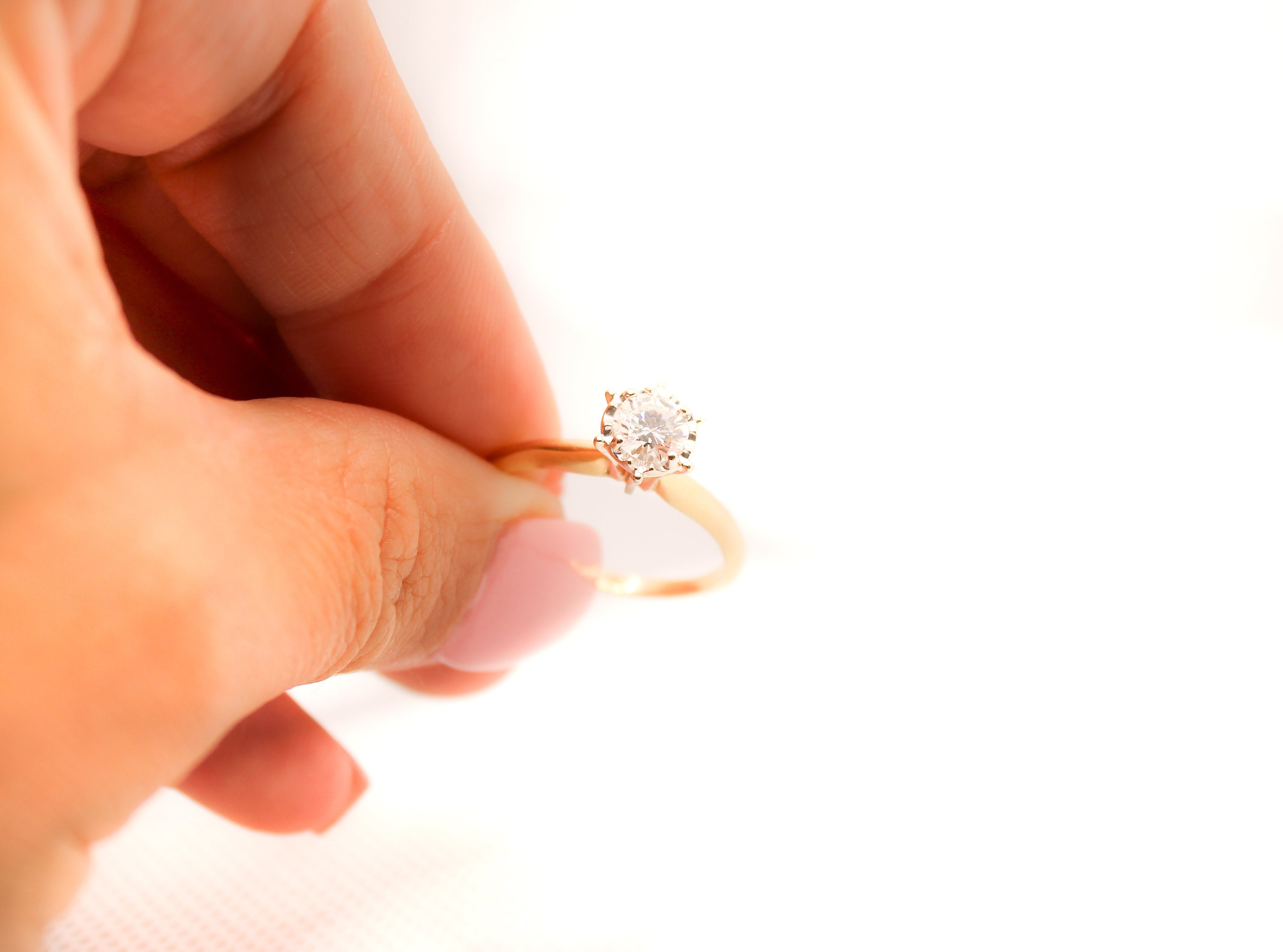 Solitaire Diamond Engagement Ring - Etsy
